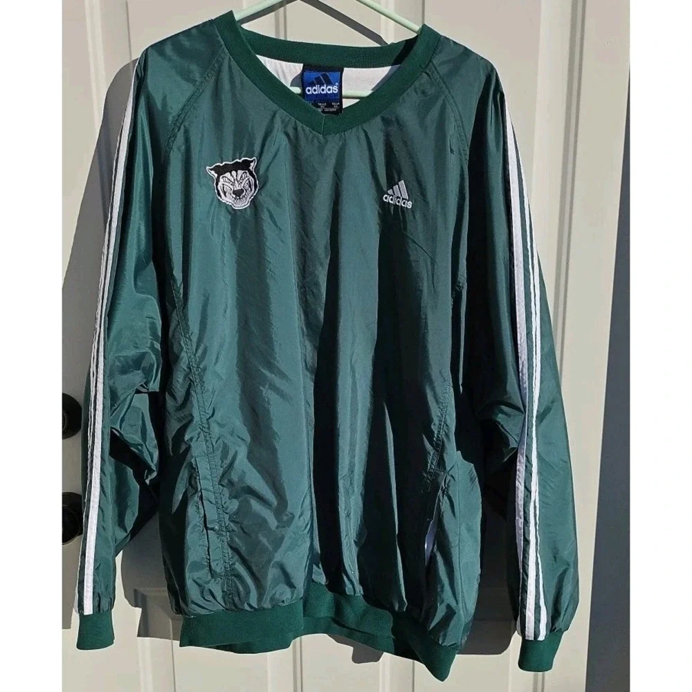 Vintage Adidas Jacket Men's Size XL Clima Shell Windbreaker Green Golf Pullover‎